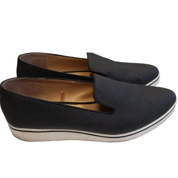 Franco Sarto Flore Black White‎ Academia Reptile Slip-On Womens Shoes Size 8 - Picture 1 of 11